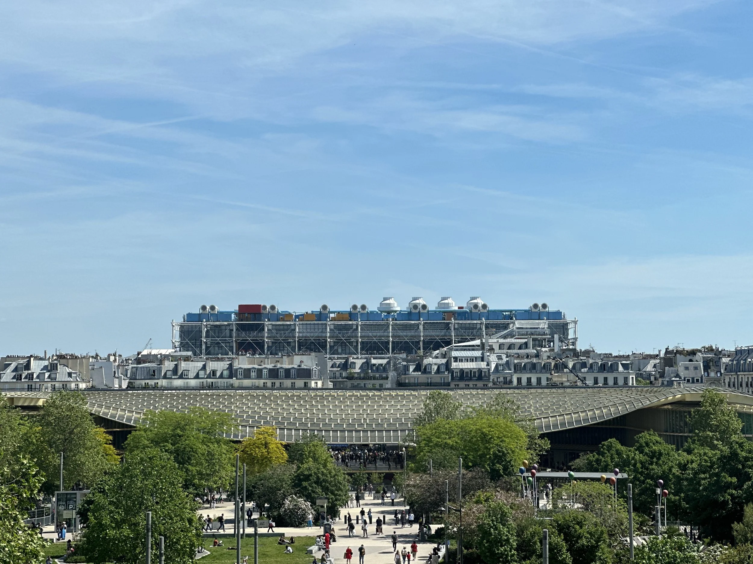 Centre Pompidou from the Tadao Ando Bourse Museum