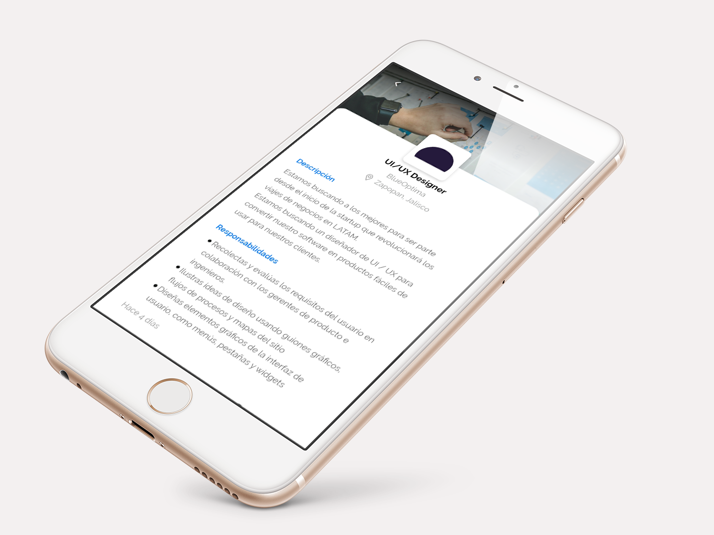 Internship app design