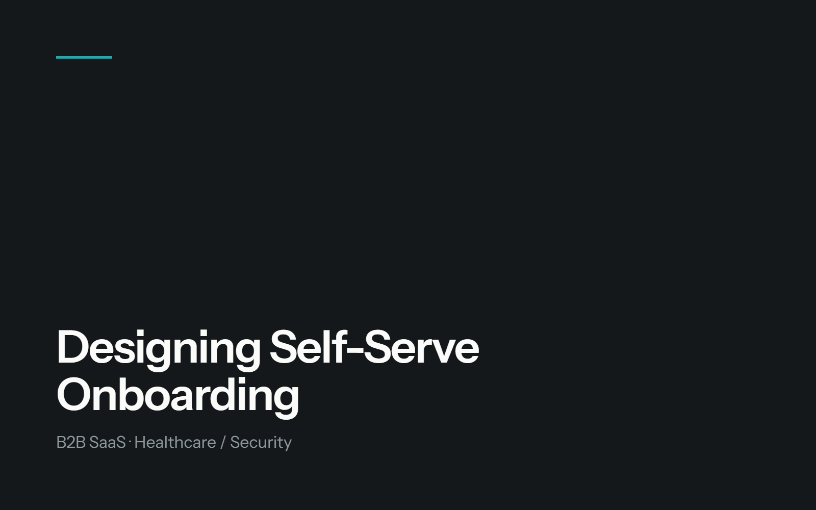 Designing Self-Serve Onboarding