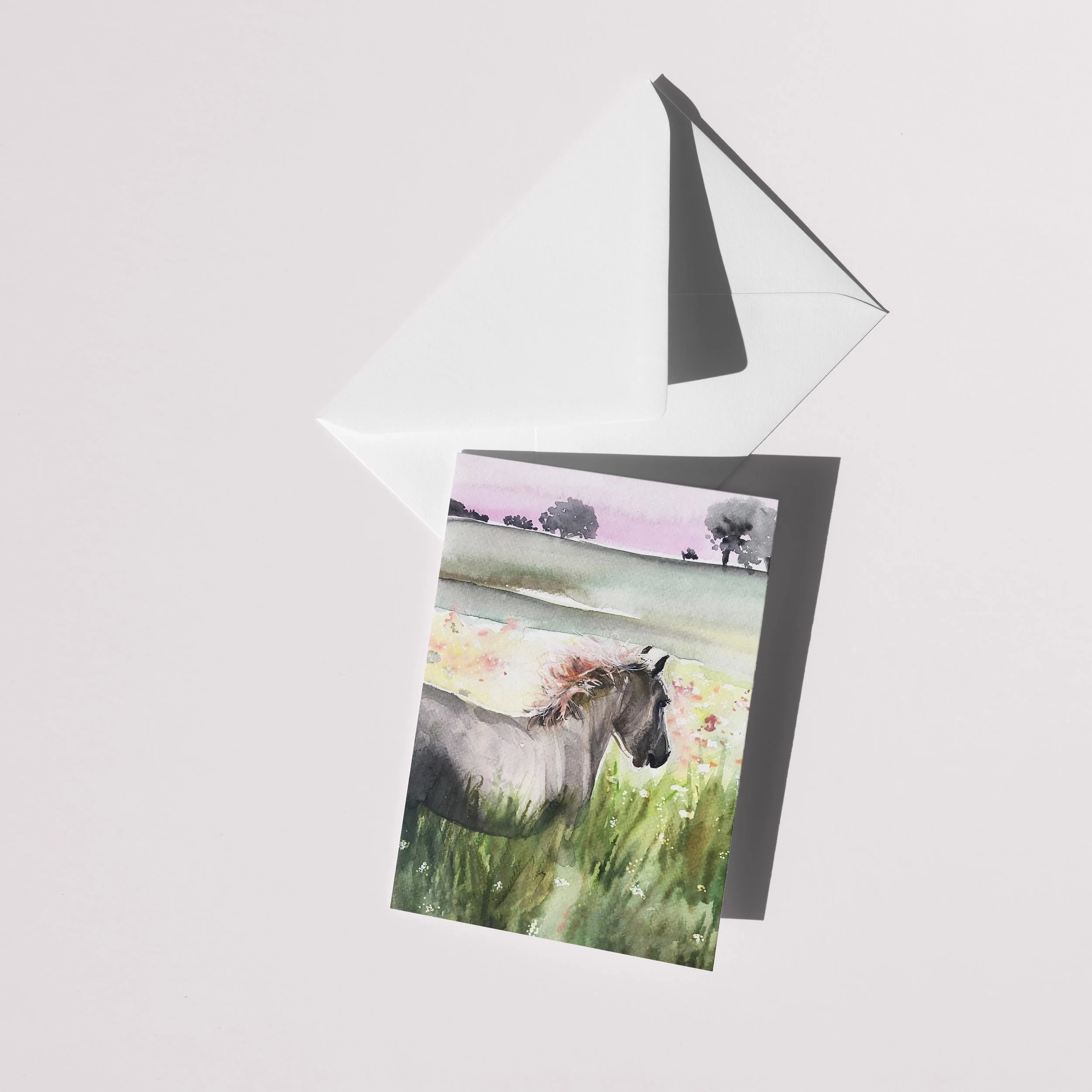 White horse card with envelope.jpg