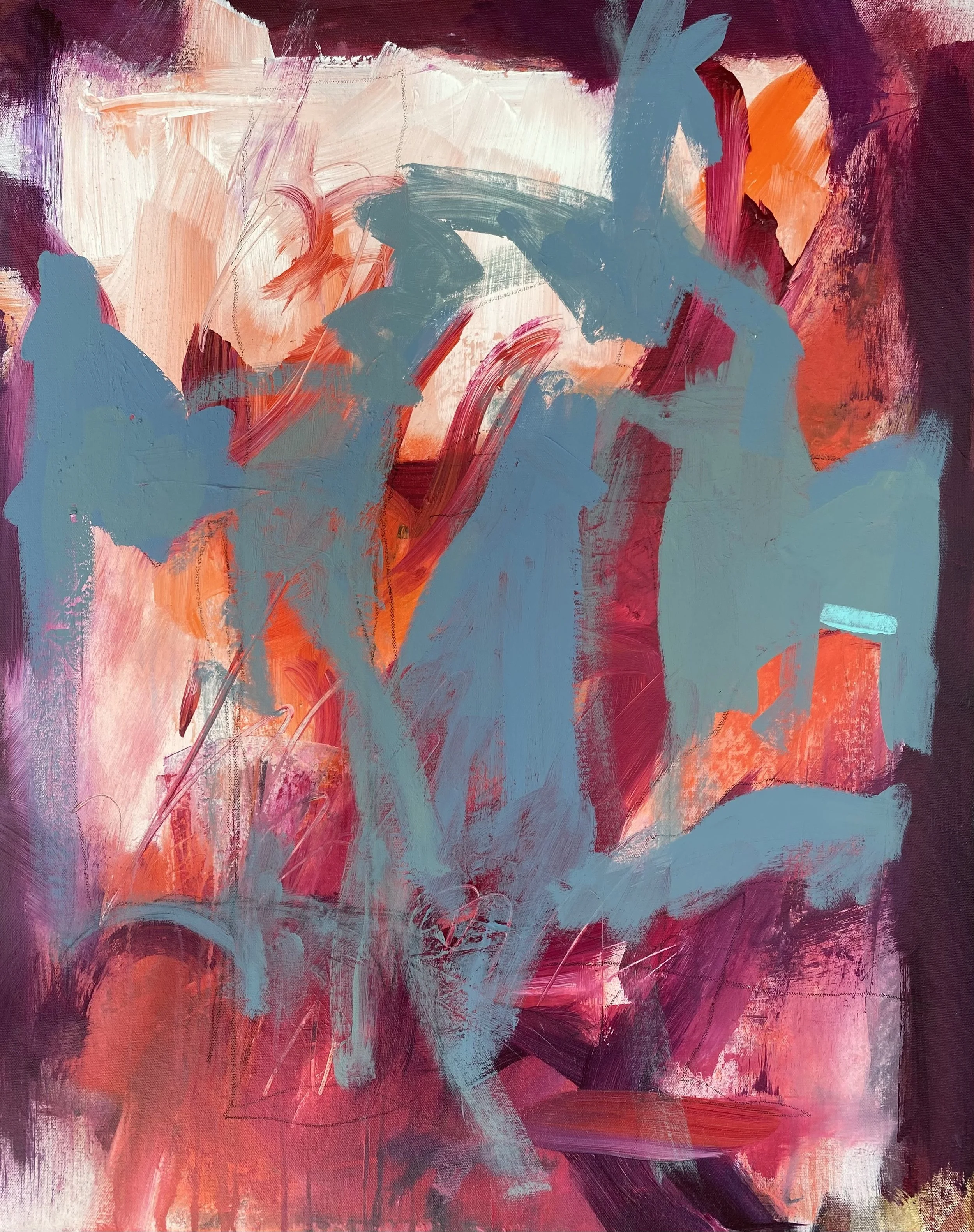 Not Afraid of Life  |  Acrylic .  24" x 30" . 885.00