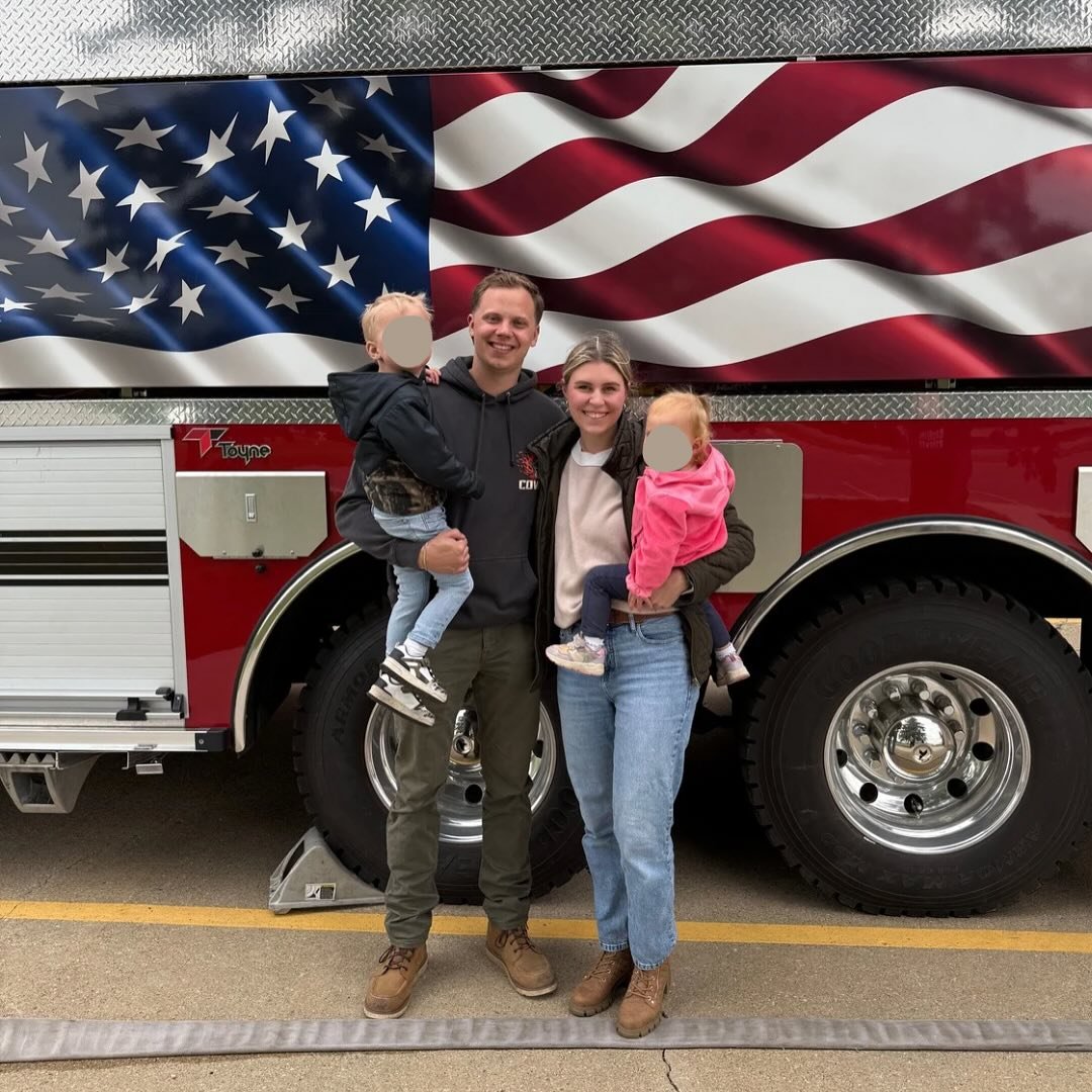 Just a boy living out his firetruck dreams (and a second born who was the first to try out everything) ❤️