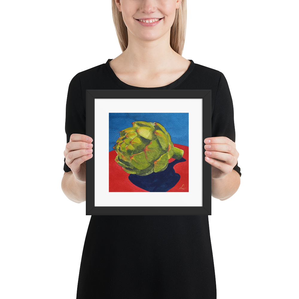 Artichoke-on-blue-and-red-fruit-frame-10x10_mockup_Person_Person_10x10.png