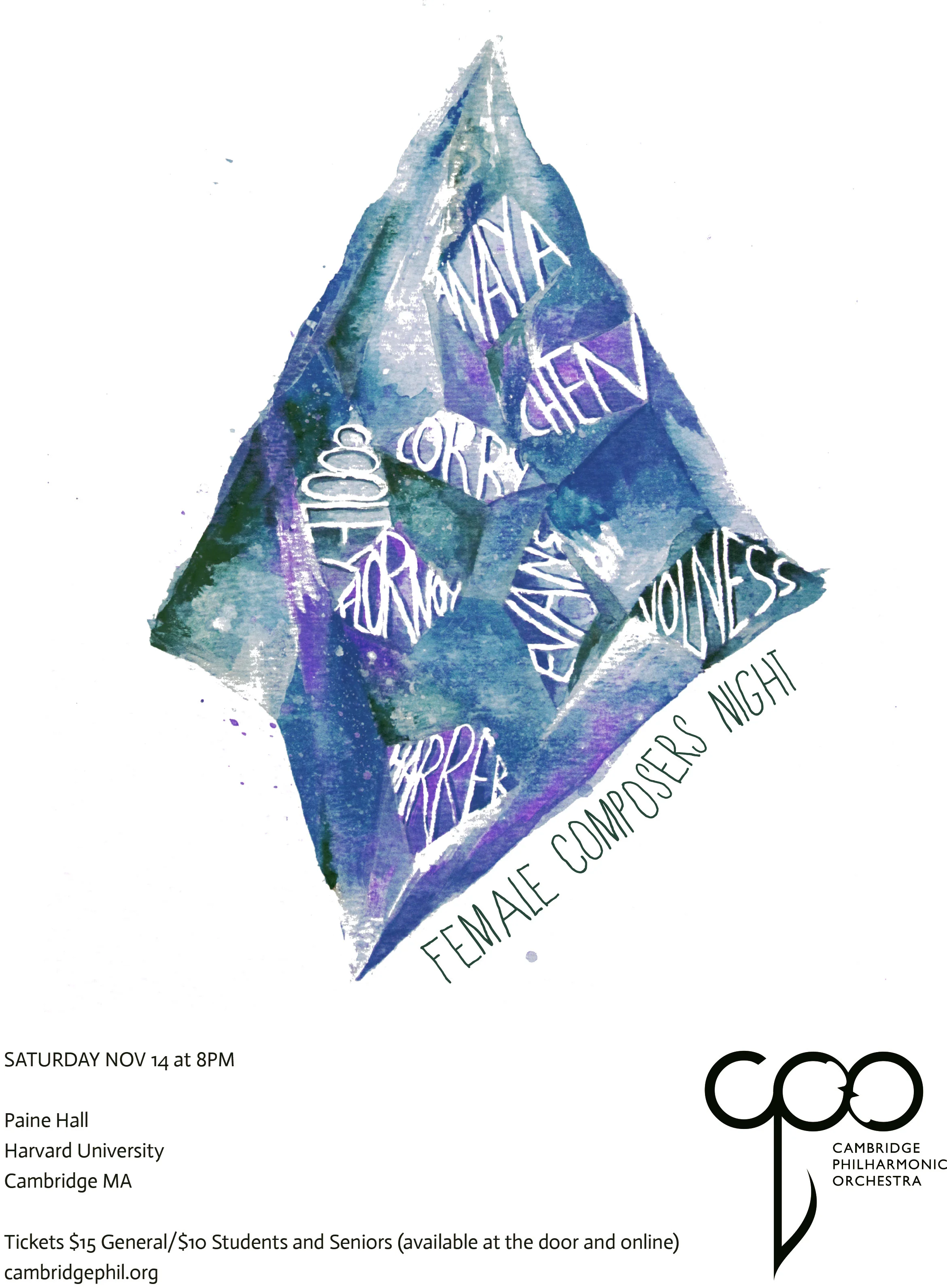 Premiere of new work with Cambridge Philharmonic at Harvard's Paine Hall 11/14