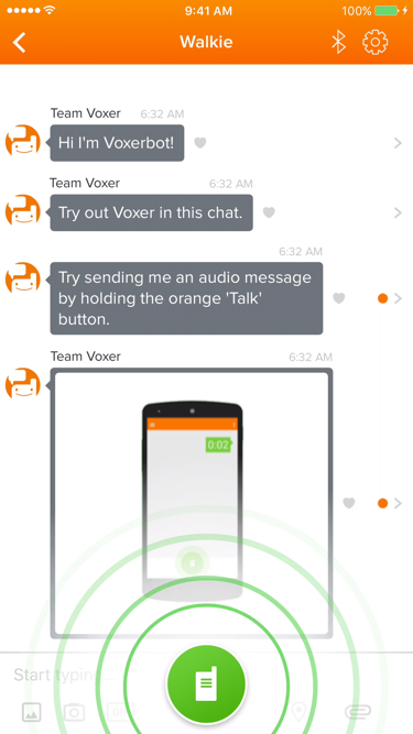  User sends Voxerbot an audio message. 