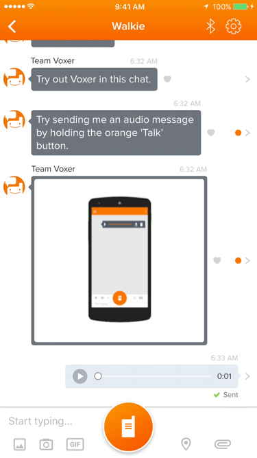  The audio message from the user has been sent. 