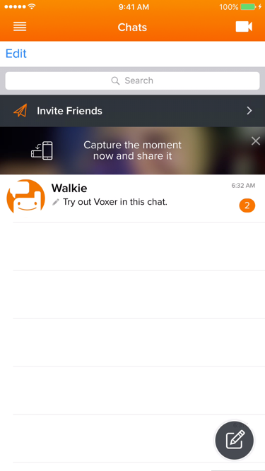  Voxerbot "Walkie" Chat is pre populated with text encouraging the user to explore the chatbot. 