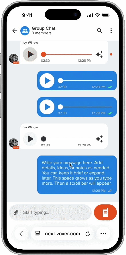 Audio Controls — Voxer
