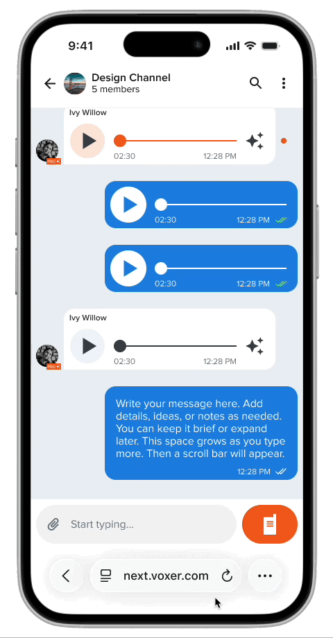 Edit Message — Voxer