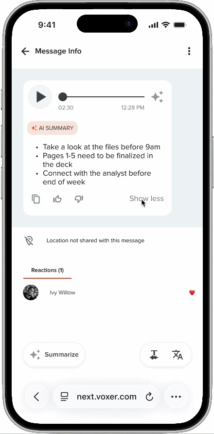 AI Summaries — Voxer
