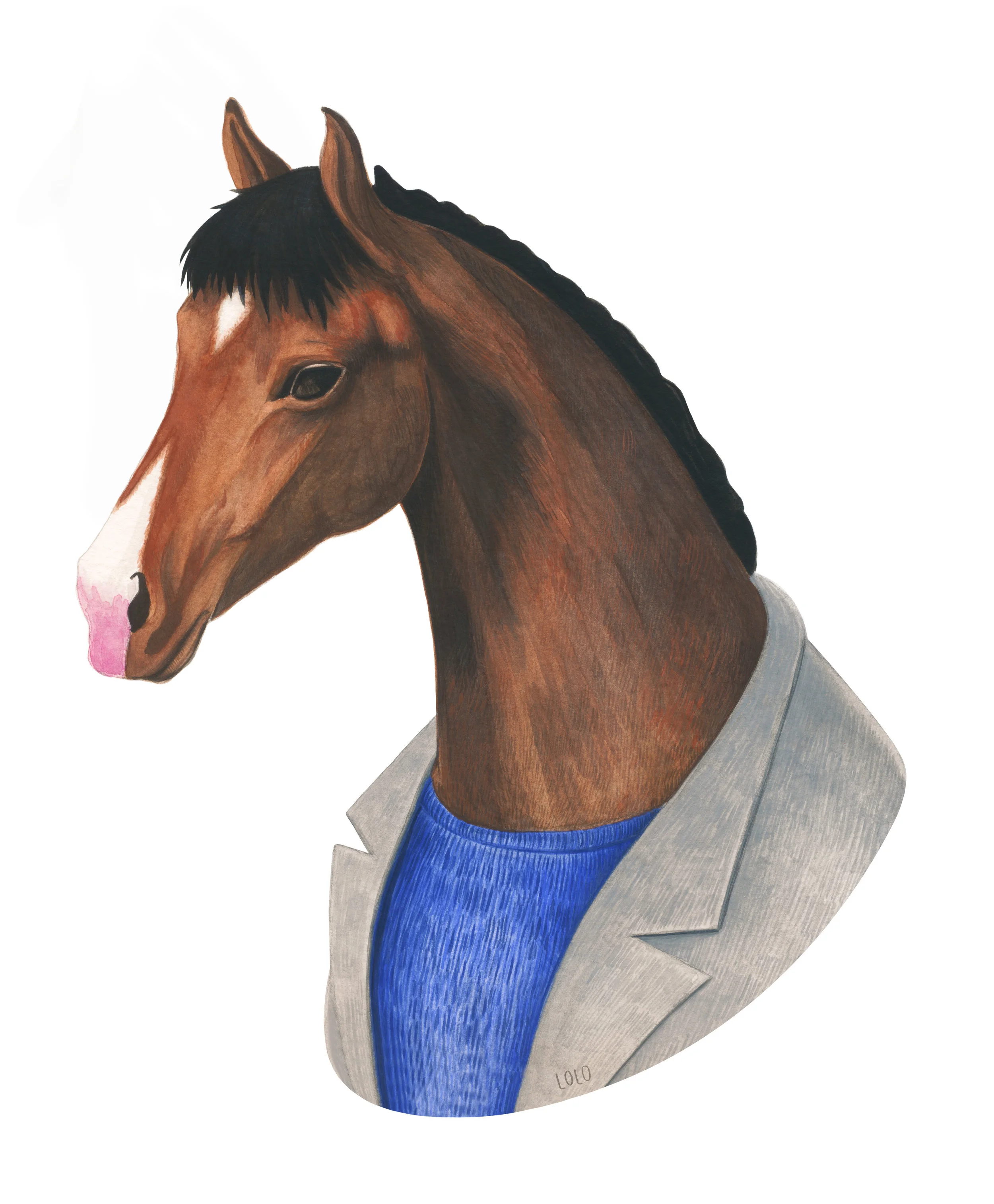 BOJACK HORSEMAN - Watercolor, 9 x 7"