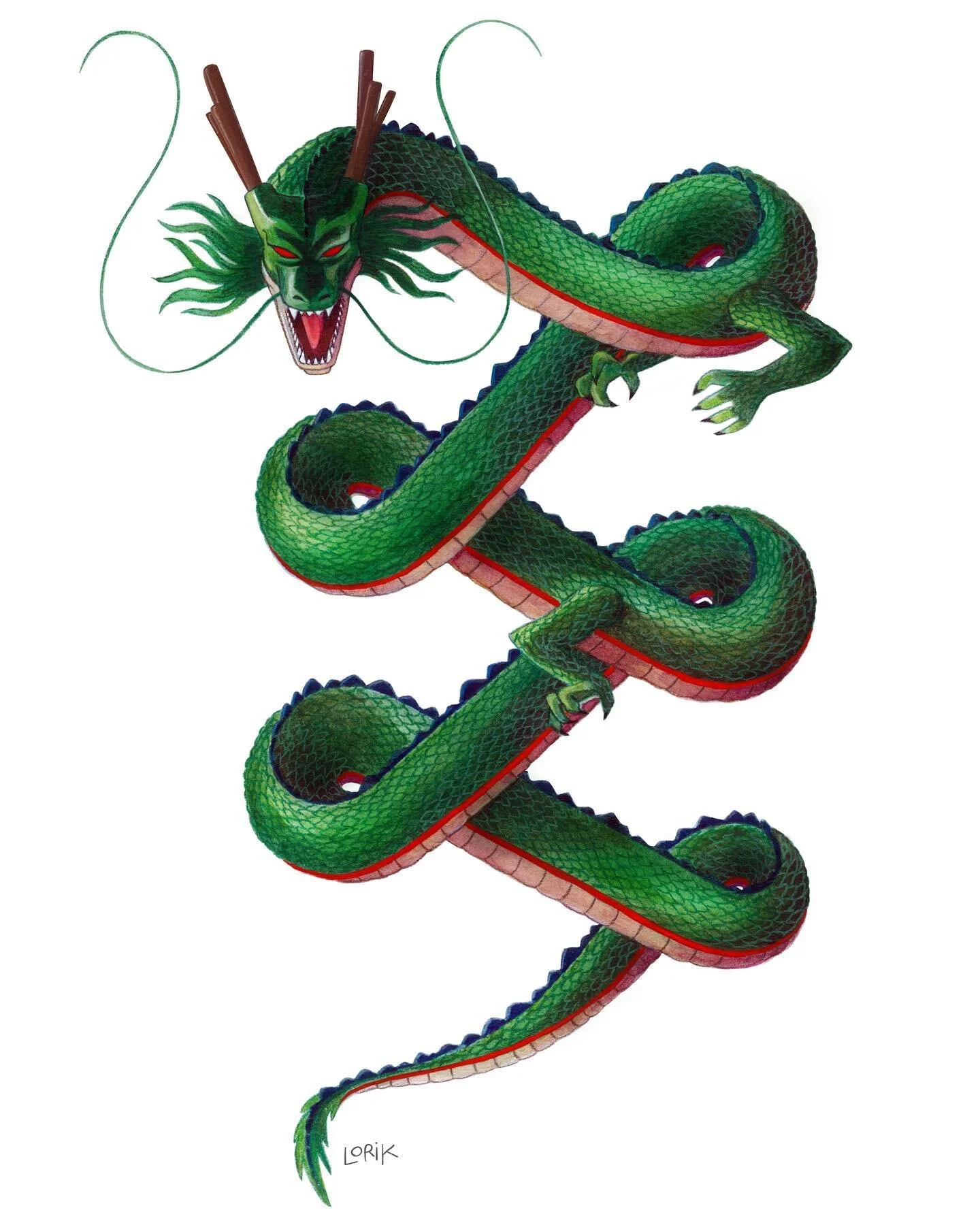 Shenron 🐉 This is a watercolor painting I started after binge watching DB ✨