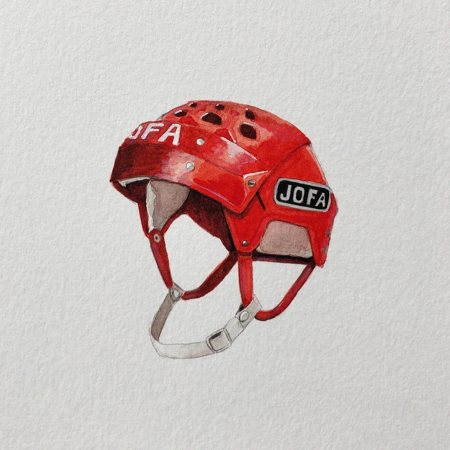 When I learned how to ride a bike as a kid, my dad got me this hockey helmet. I was so embarrassed about having to ride around in public wearing this thing while my friends had sleek bike helmets. The upside was that when I'd ride to the ice rink, I 