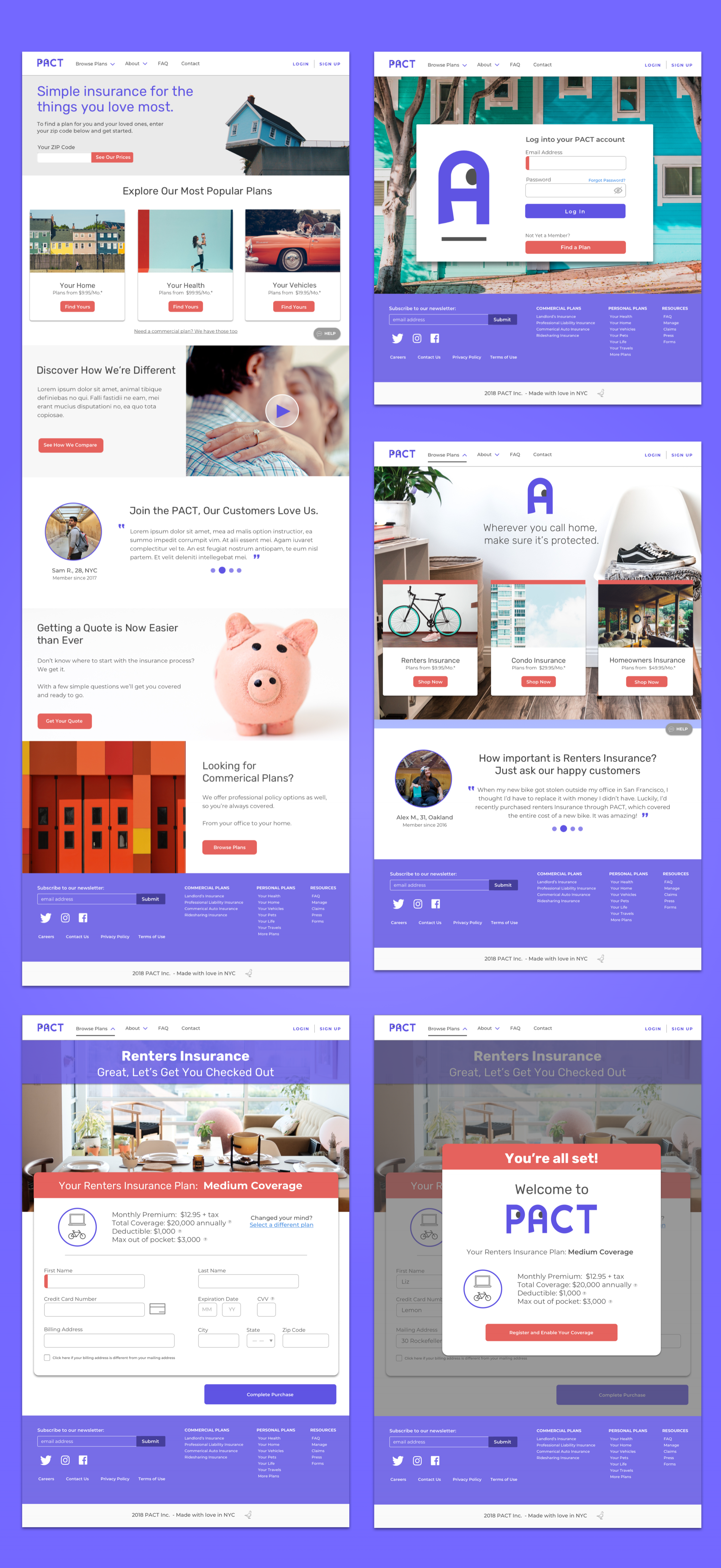 Selection of Key Screens from the Desktop Prototype