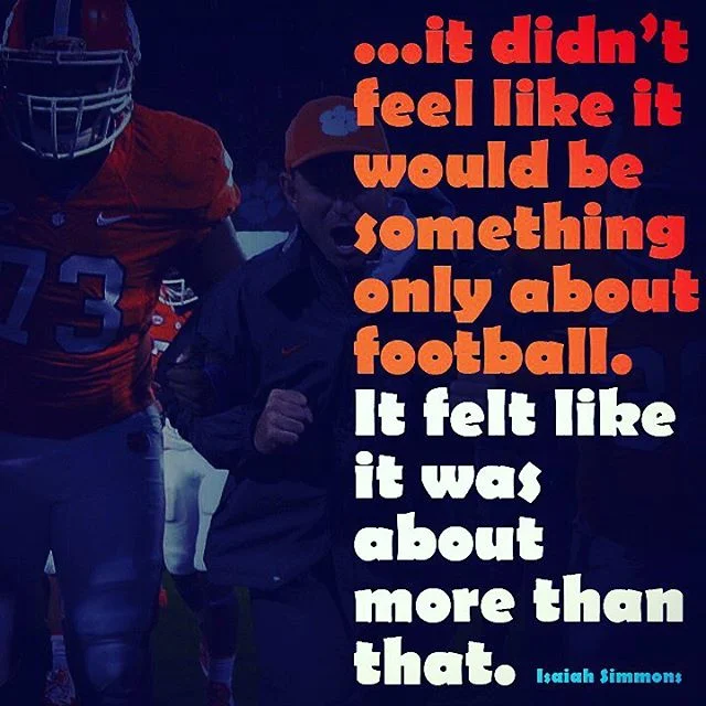 It's about something more than football, according to Isaiah Simmons.