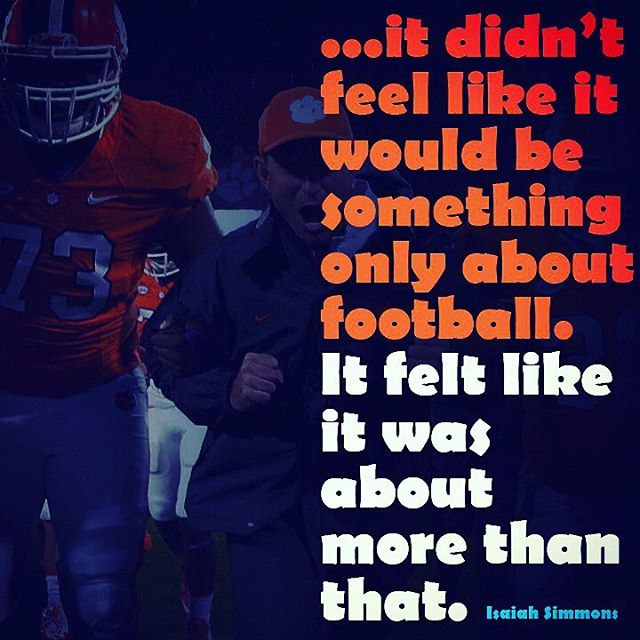 It's about something more than football, according to Isaiah Simmons.