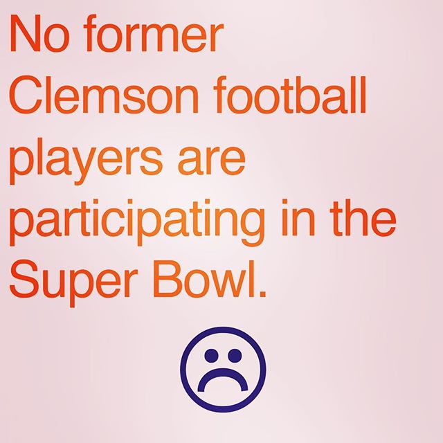 We were going to do a cool post about Clemson alumni in today's game. Instead, we have this. 😫😖😨😢😧😥😰😩😤😭