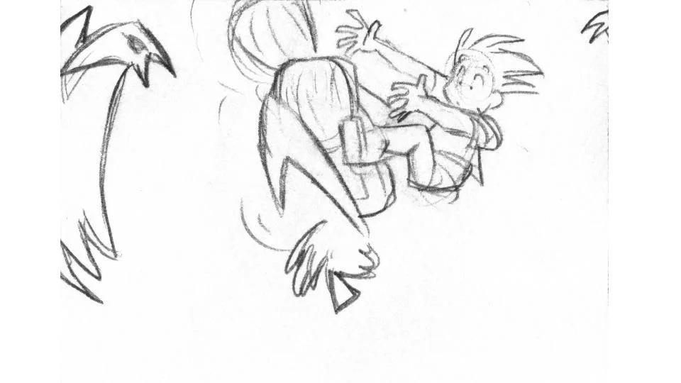 Storyboard art by Aaron Romo.