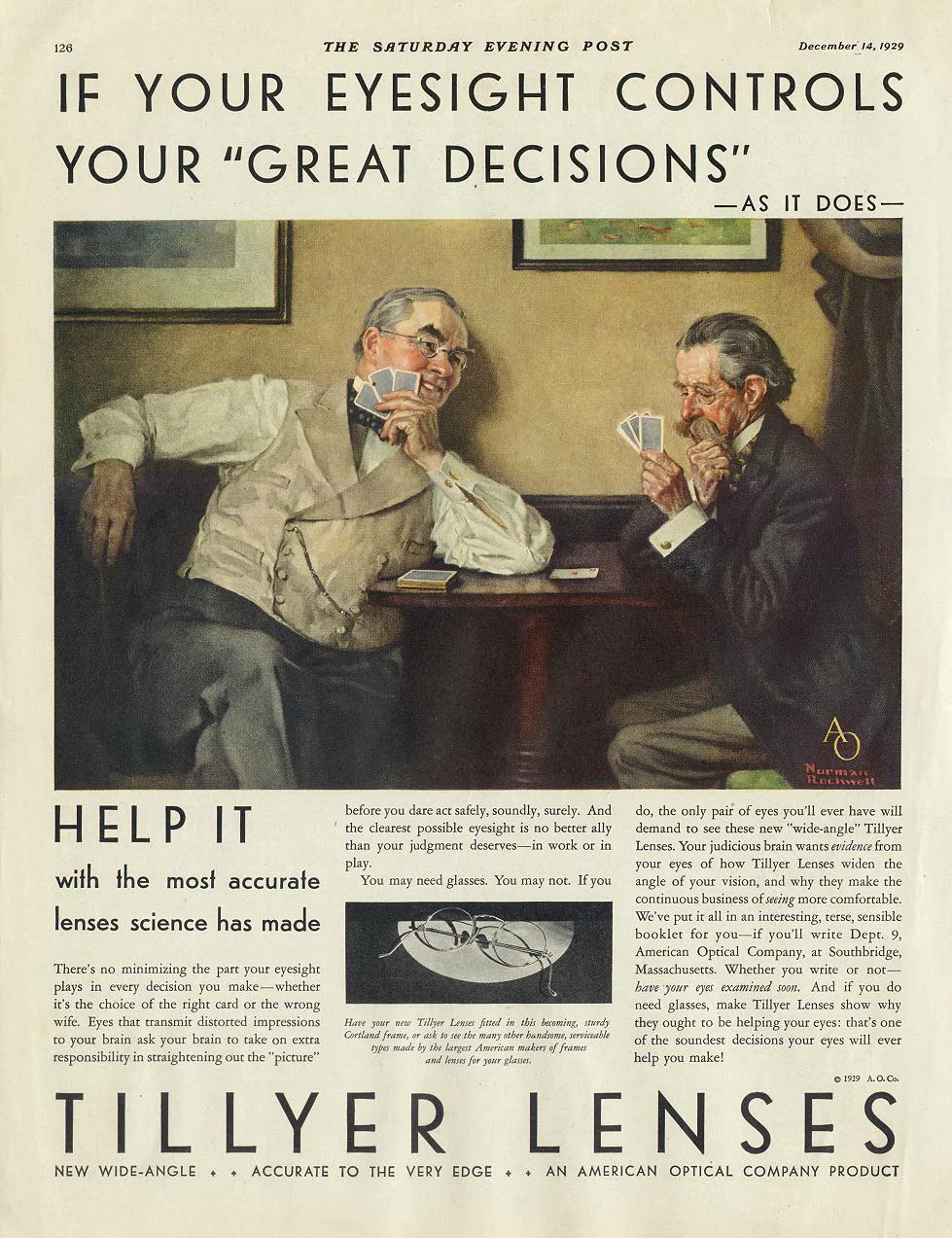  Norman Rockwell’s painting featured in this advertisement for American Optical sold for $1.3 million in 2014