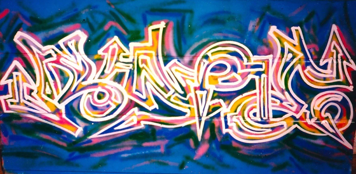  This is one of my efforts from a trip to Hong Kong in 1996. Giraffe brand paint tended to be the best I could get my hands on.  