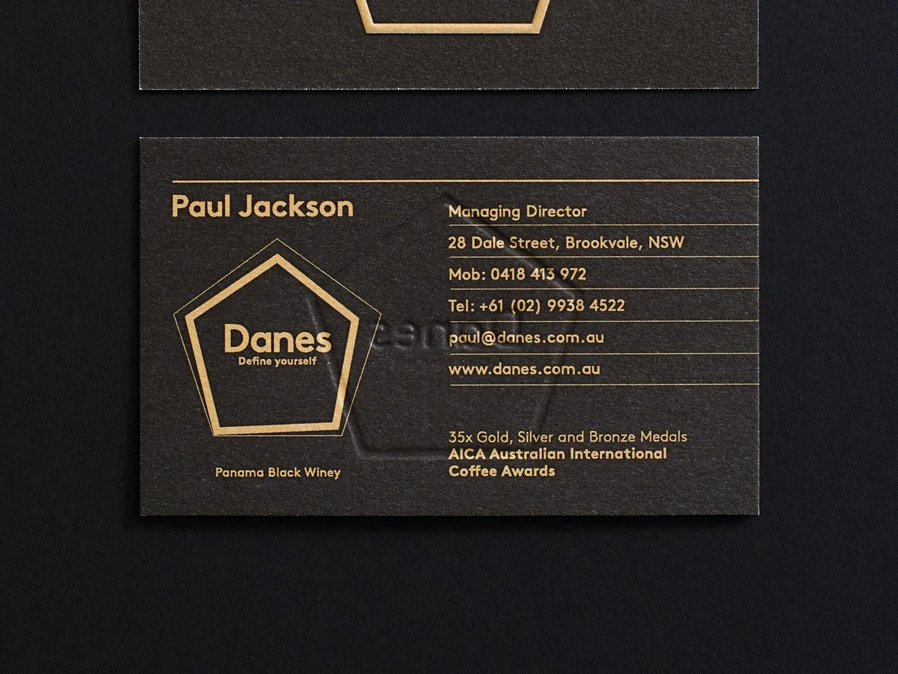 'Define Yourself' Each card holder has their favourite coffee's flavour profile.