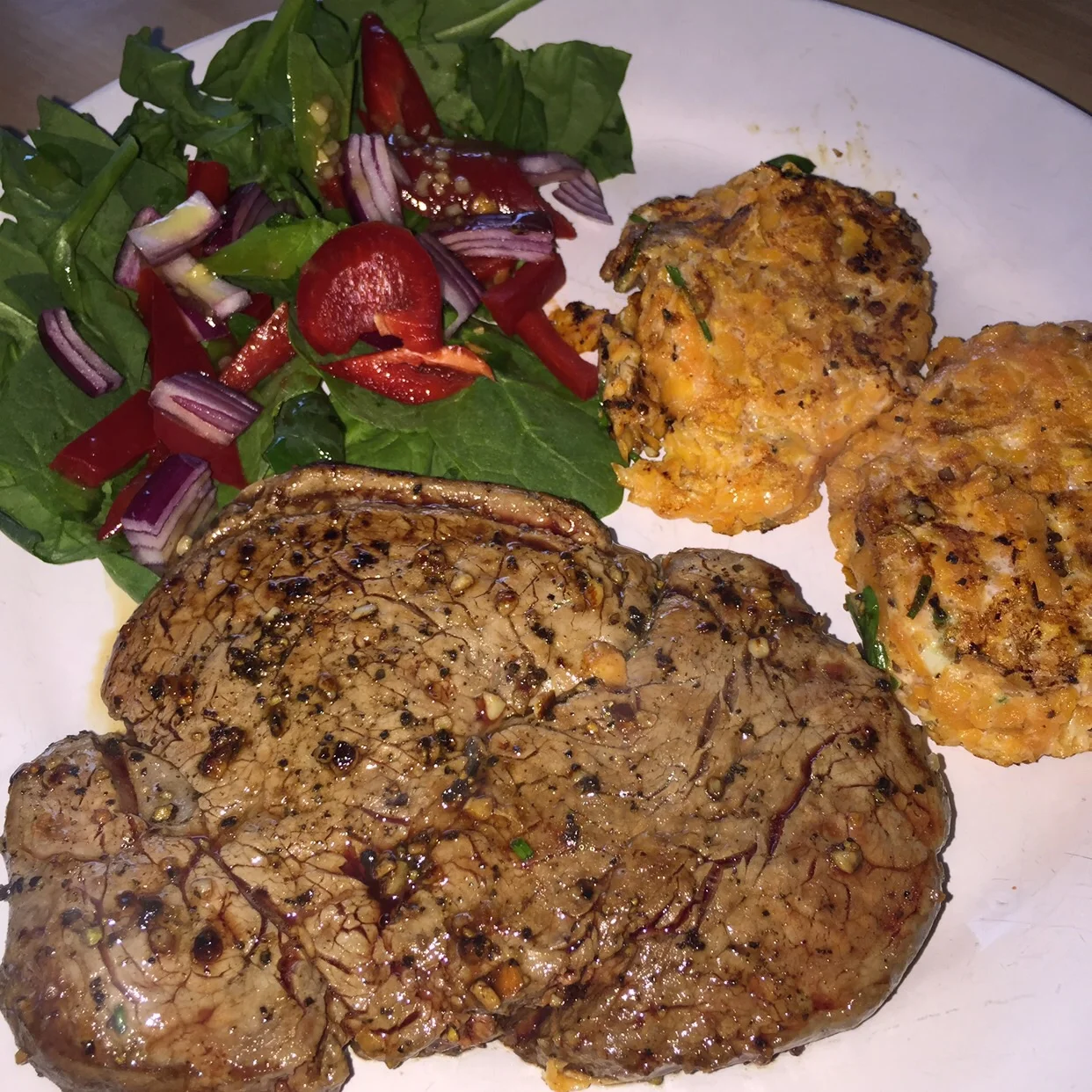 Steak and Sweet Potato Rostis