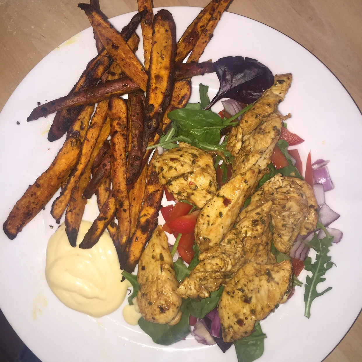 Fried Chicken with Sweet Potato Fries