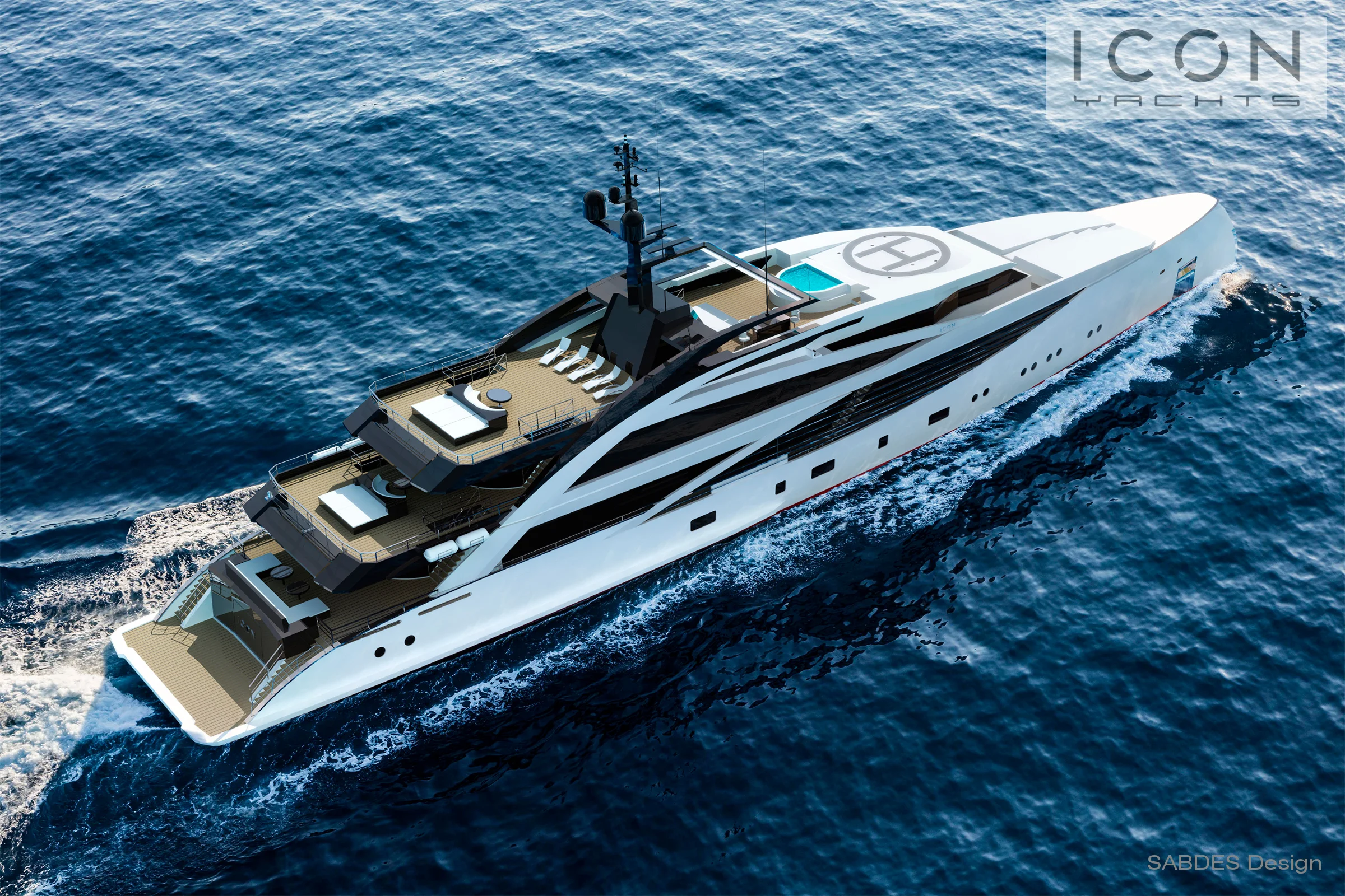 This striking 72.5m (238') Axebow Motoryacht was produced for ICON Yachts, one of the Dutch Master Yachtbuilders. The design is based upon ICON Yachts pre-engineered and highly successful 62m-77m platform design (refer to these yachts: Baton Rouge, Maidelle and Icon). Our Axebow 72.5m offers a more radical styling proposal and also has further customisation choices for the Helideck location, Bow and Transom types, and different General Arrangement (refer to our Icon Yachts 73m Explorer). The optimised platform designed by ICON Yachts gave us the significant design freedoms to create unique Yachts while benefiting from the repeat effect of using standard hull modules, technical systems and standard crew and service areas. The benefits translate in cost, and in build time savings. Visit: www.iconyachts.eu