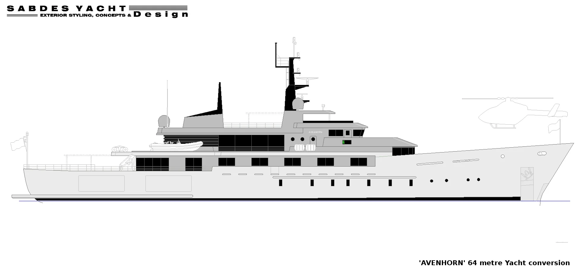 SABDES DESIGN's YACHT CONVERSION PROPOSAL #1 of the 'Avenhorn' .
