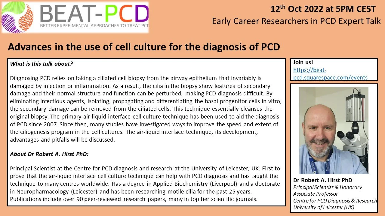 ECR-PCD Early Career Researcher Symposium: “Advances in the use of cell ...