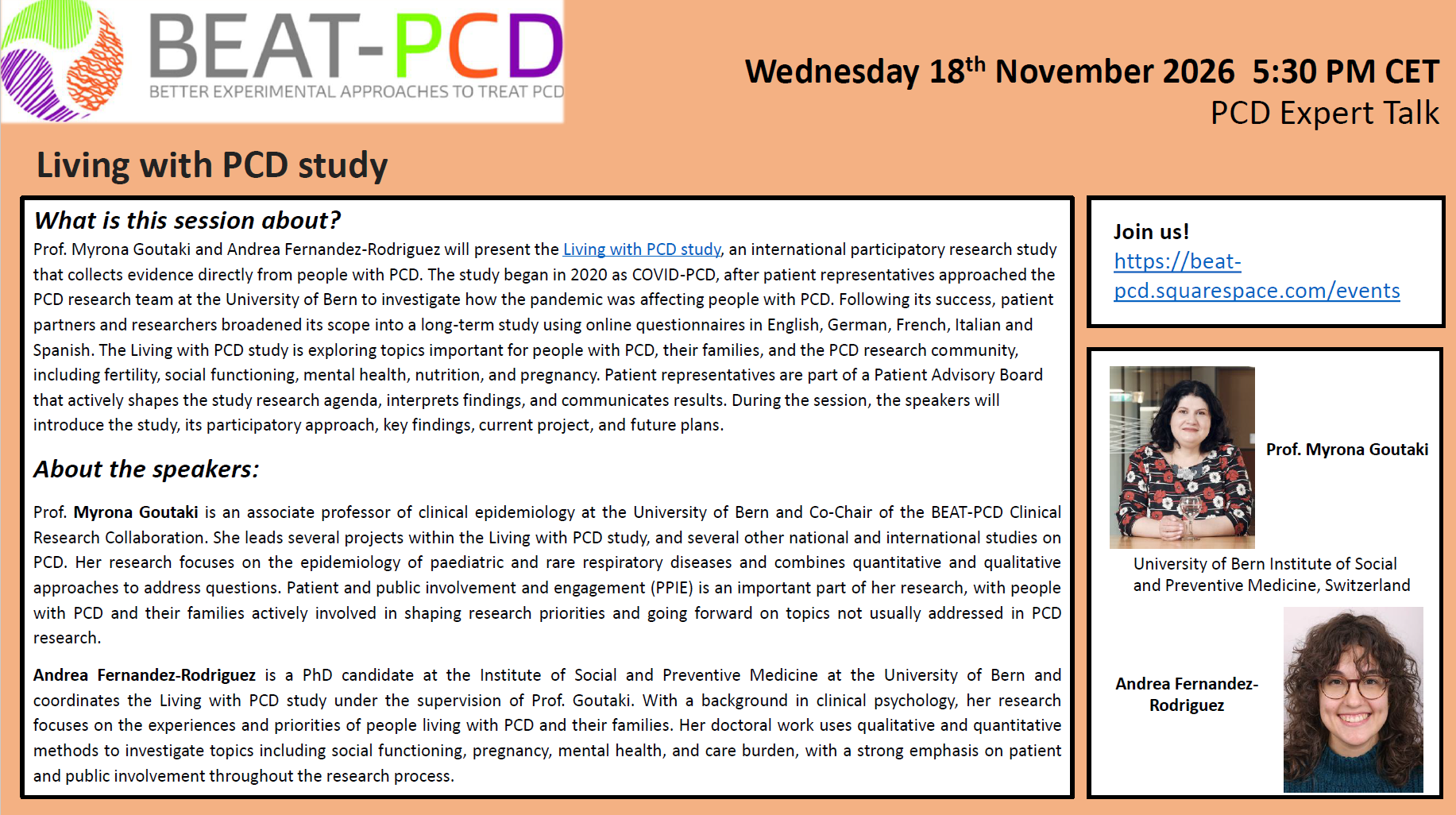 PCD Expert Talk: Living with PCD study