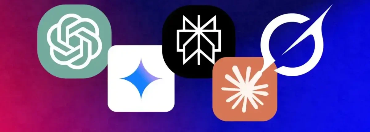 Collection of major AI platform logos including ChatGPT, Claude, Gemini, Perplexity, and Grok displayed on gradient background, representing the leading conversational AI tools reshaping brand discovery in 2026