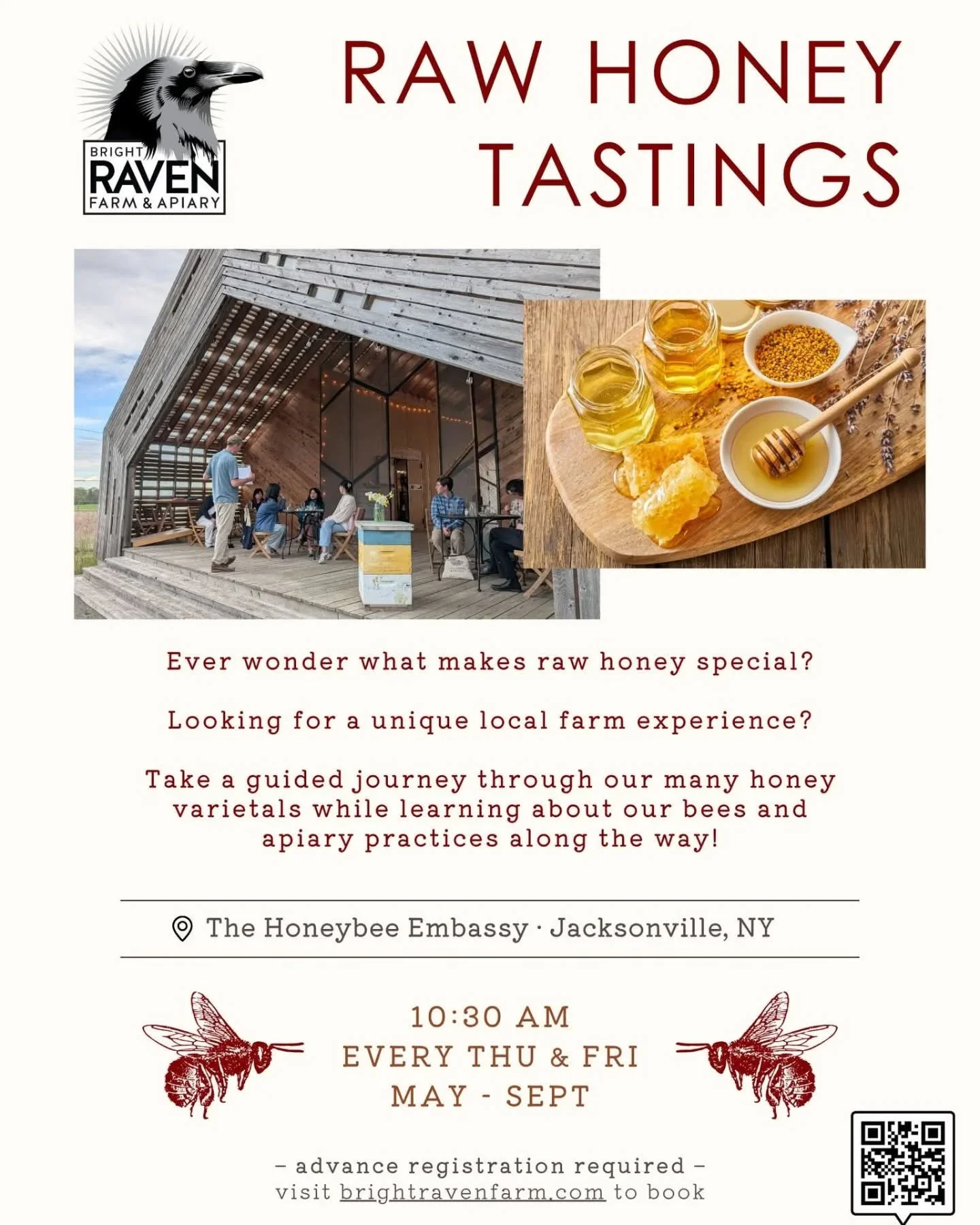 Our semi-private honey tastings are the perfect morning activity to pair with a hike to Taughannock Falls or a day of wine tastings at the vineyards. Must be booked at least 24 hours in advance.
🐝
🐝
🐝
🐝
🐝

#farmtotable #fingerlakes #flx #iloveny