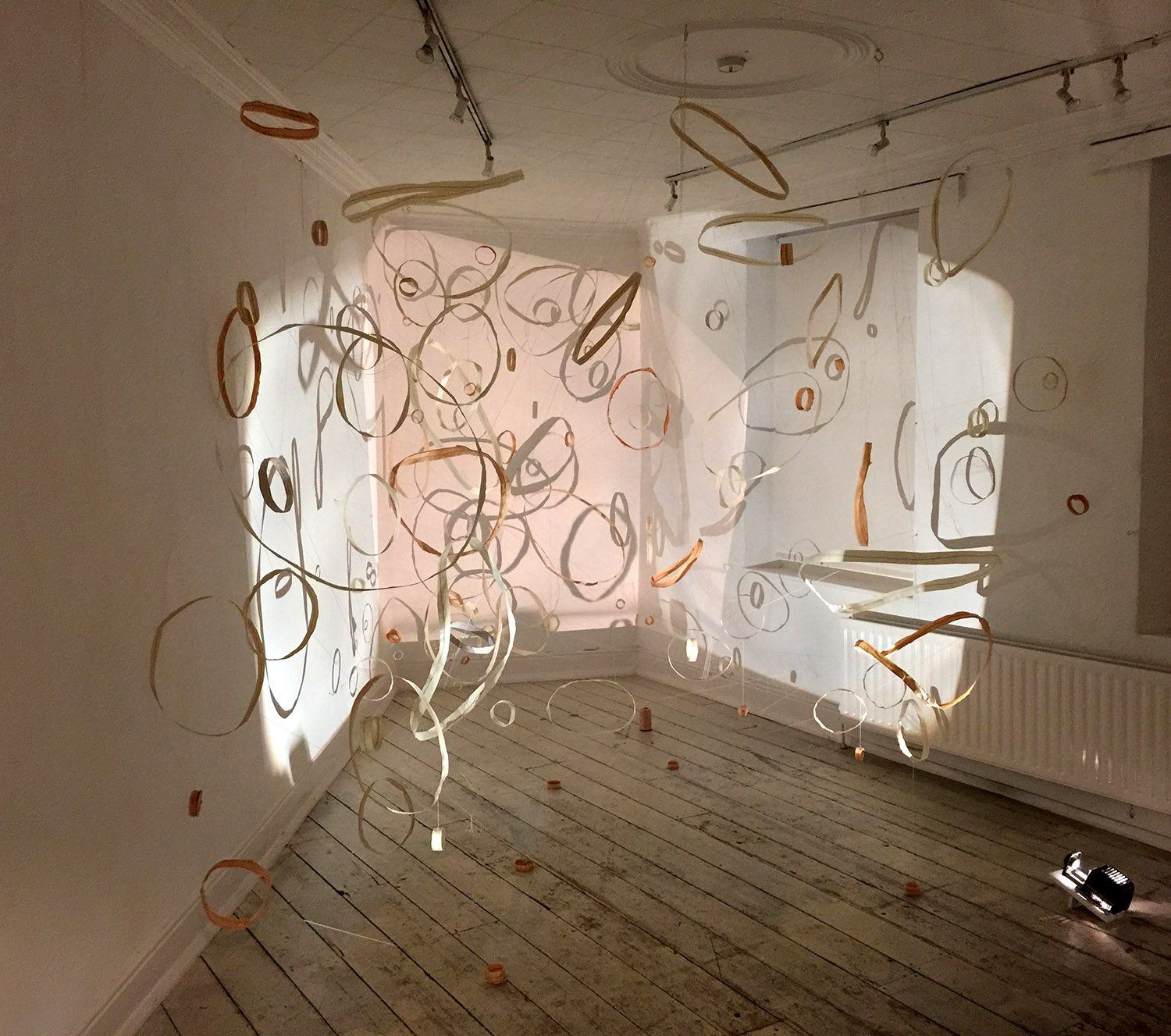 Wire, masking tape, latex, stitch and thread. Approx. 9 m(2)