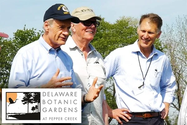 US Sen. Tom Carper, Piet Oudolf and Delaware Rep. Ron Gray