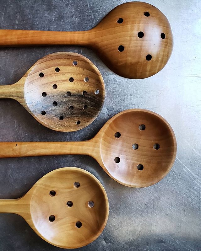 What? Slotted spoons!?! Yep that's right folks, we only have a few of 'em right now and they're all @dimehandmade just in time for #smallbusinesssaturday !!! .
.
.
.
.
.
.
.
#handmaderecycled #handmade #treeware #tornadowood #stormwood #futureheirloo