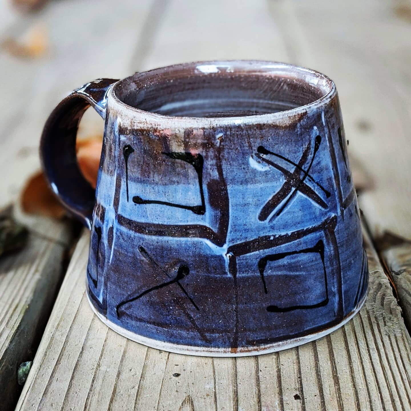 Blue with X's
Tankard style mug 
.
.
.
.
.
#tankard #blue #x #floydpots #johnccampbellfolkschool #folkschool #brasstownNC #redclaylove