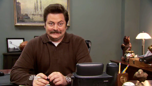 I like to picture myself as Ron Swanson sometimes. Just like this. I should grow a mustache. 