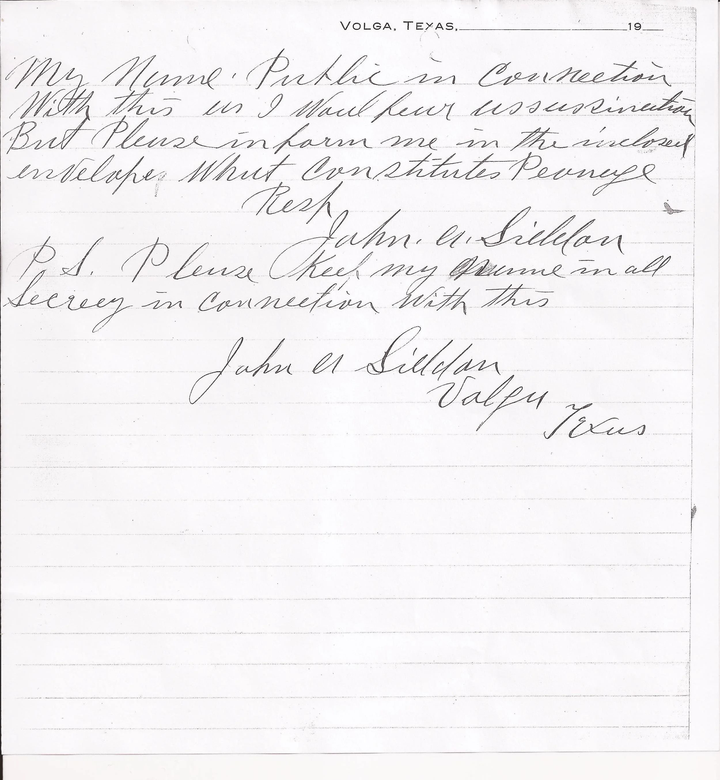 John A. Siddon to Cecil A. Lyon, August 1, 1910 (Page 3) (United States Department of Justice, file no. 152961, R.G. 60, 1910)