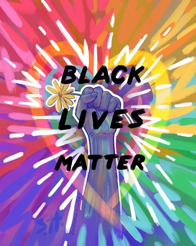 There was a person at the #ALLBlackLivesMatter protest Sunday that was driving along with us in an orange vintage car. (I don&rsquo;t know enough about old cars to know what kind it was.) They had their left arm up in the air out of their drivers sid