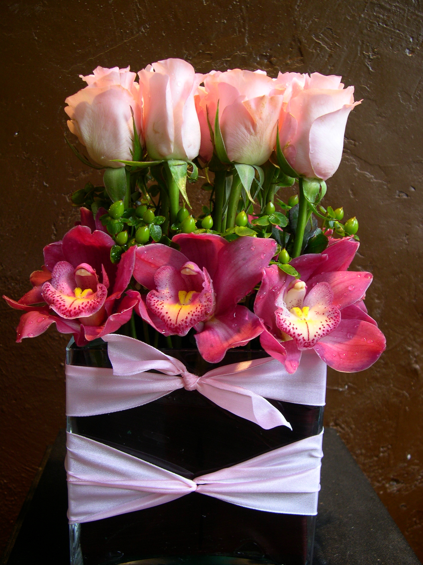 Pink Roses & Orchids