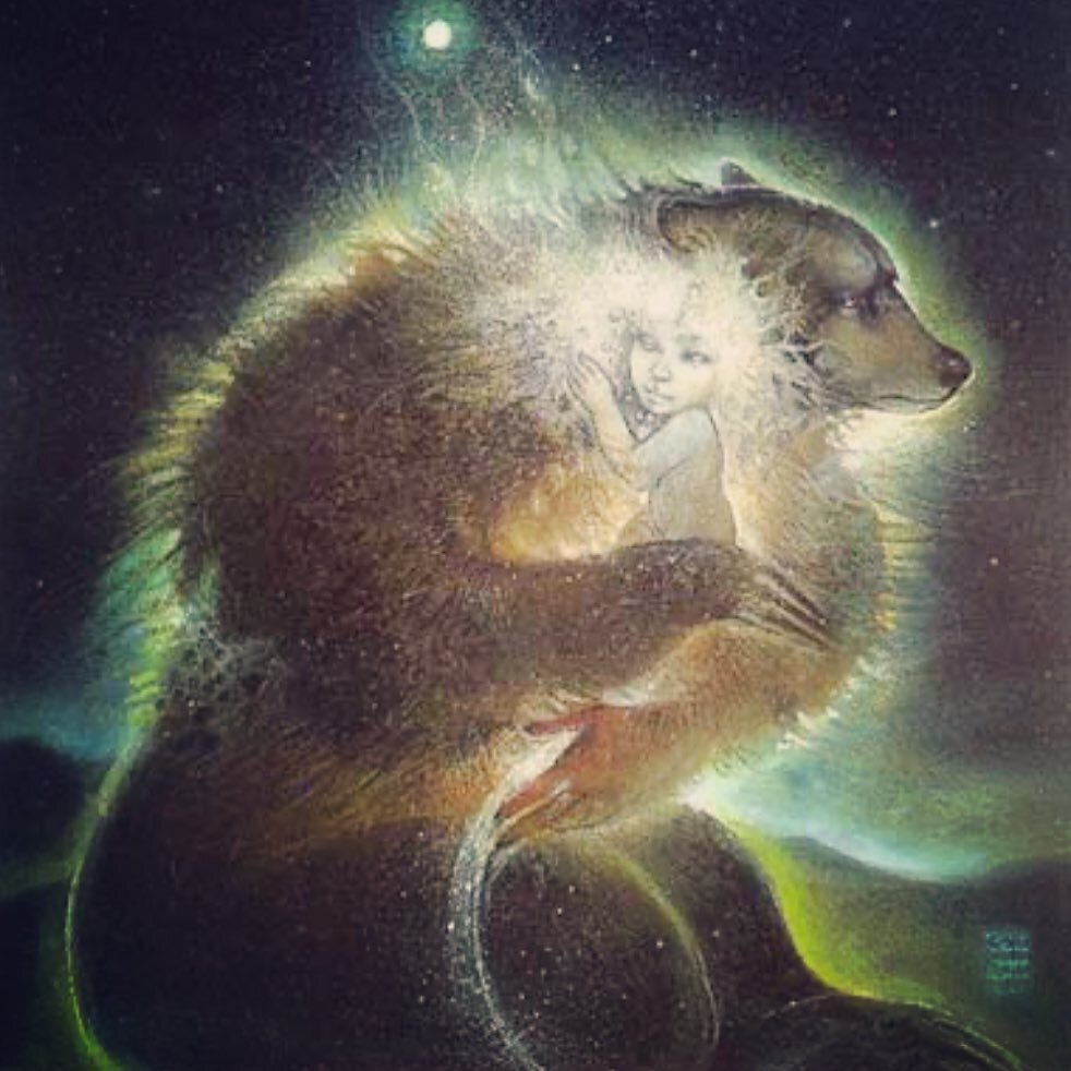 The Bear in every mama can be understood as our wild instinctual nature and wise psyche. We feed this Bear by making offerings of spiritual food through WildSoulCrafting practices such as ritual, prayer, and art. We rouse this wisdom when we gather i