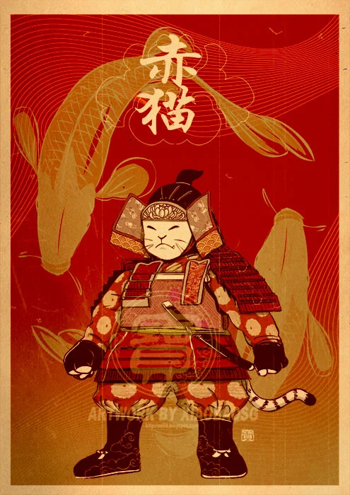 Red Samurai Cat