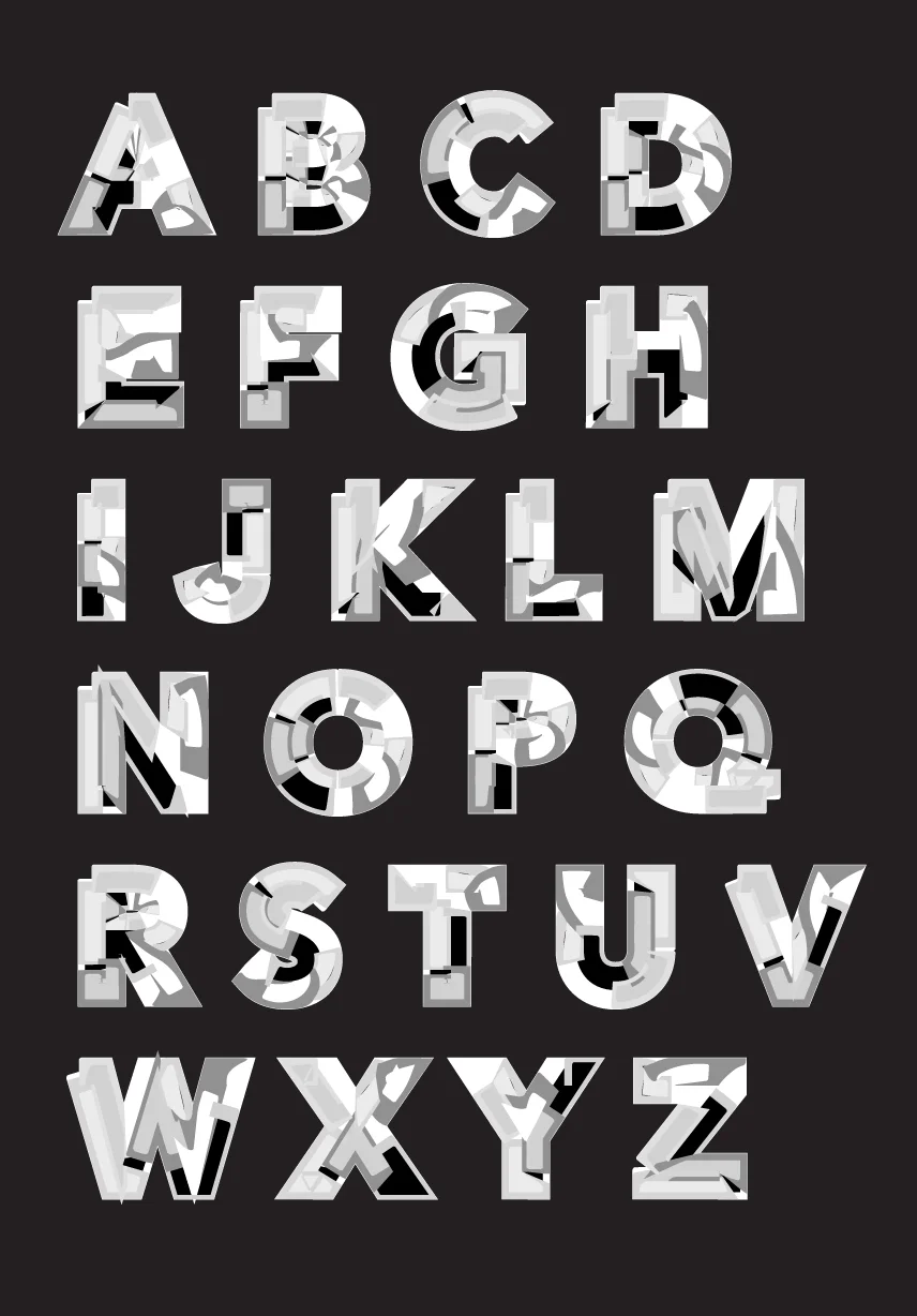 Alphabet series – A to Z: B/W 1