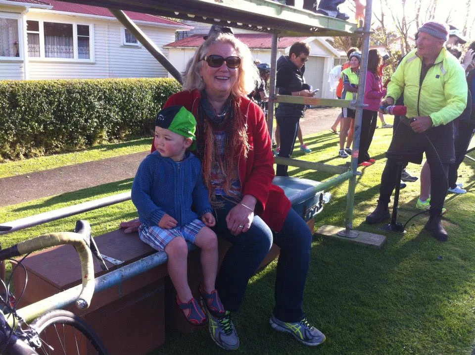 Rita, Keith and grandson.