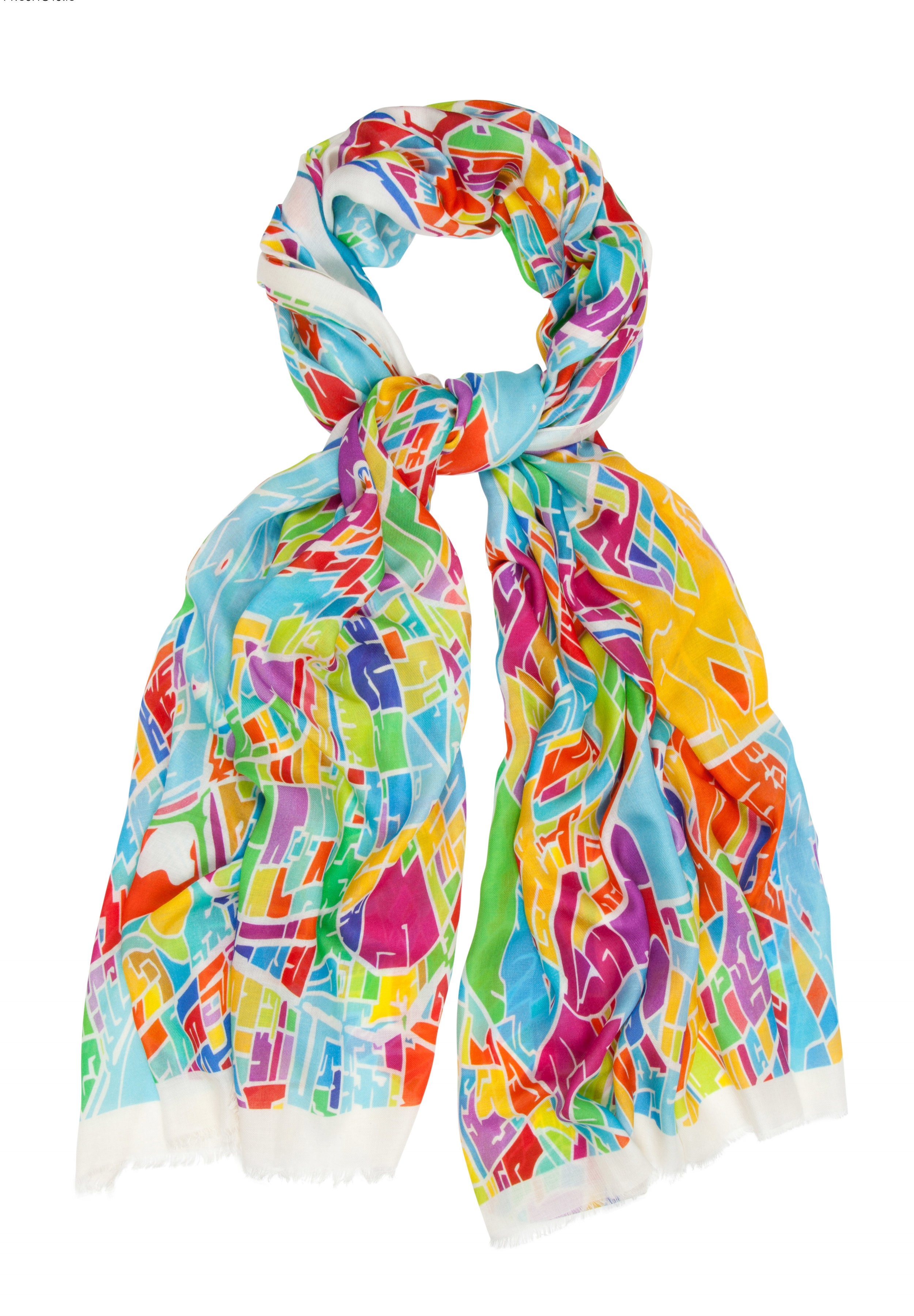Sarah Swan - Multicolour Cashmere Modal London Vector Map Print Scarf - High Res.jpg
