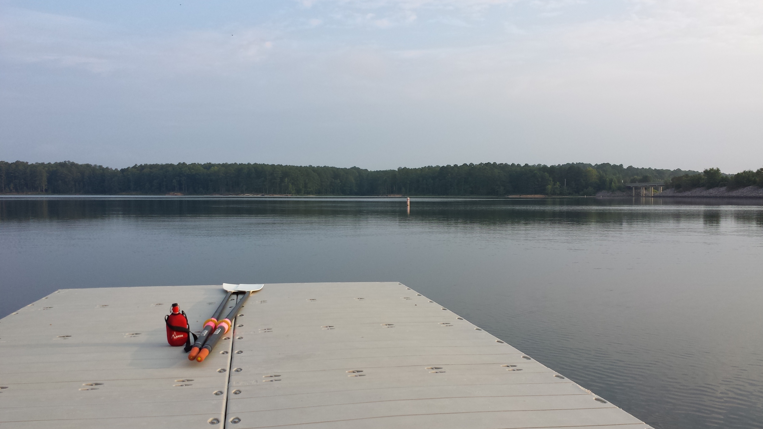 Early morning Jordan Lake rowing on July 23rd - no other boat - just endless flat water