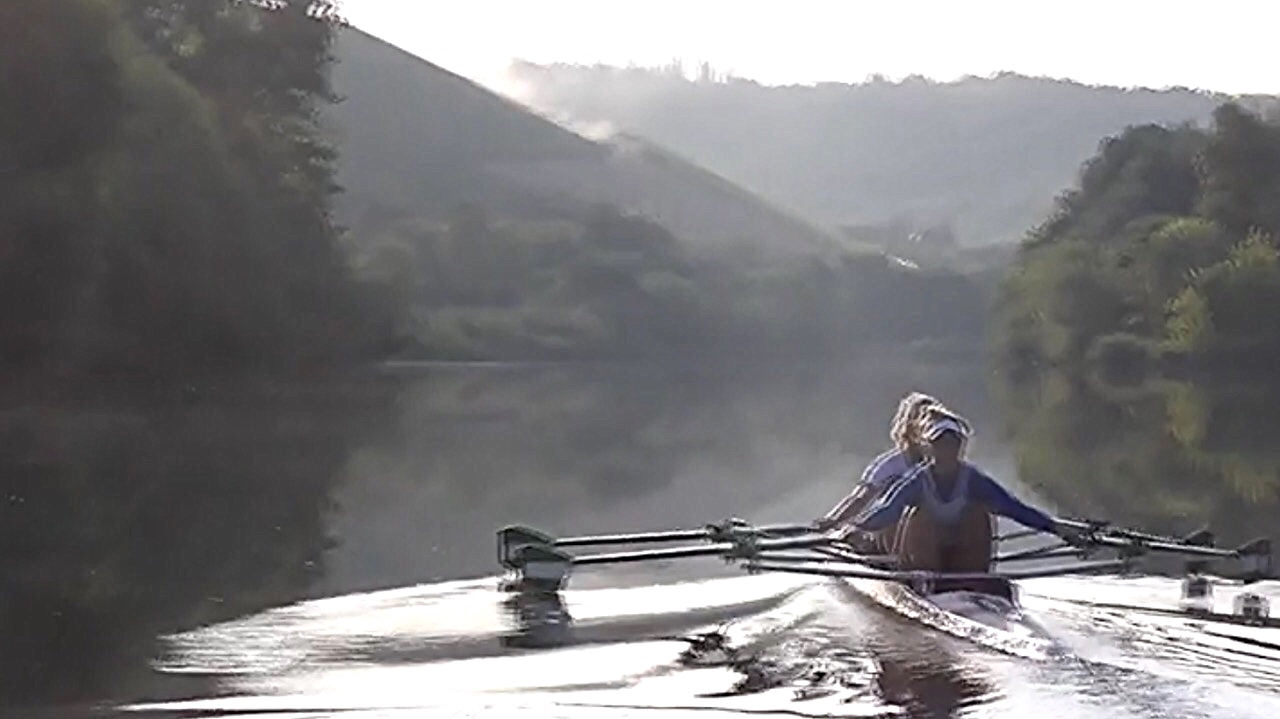 Rowing on River Main - Aussi/German combination