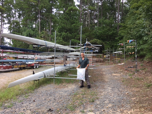 Looks empty without our boats - Felix the trash man picking up all the trash before the flood washes it away. If predictions are correct there will be water up to Felix’ waist - or even higher.