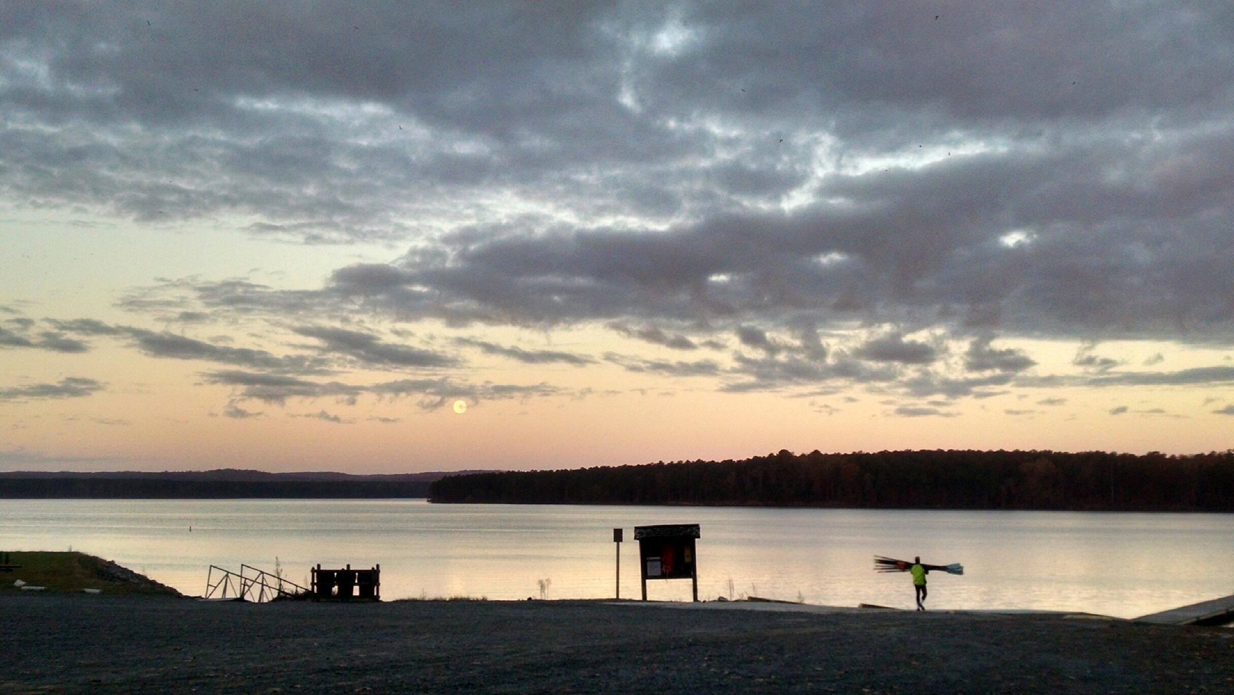 full moon over Jordan Lake thanksgiving.JPG